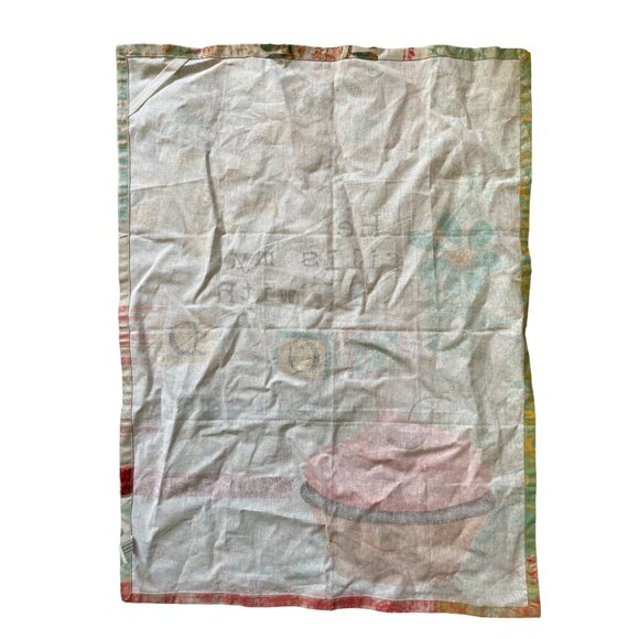 Decorative Cotton Tea Towel With Psalm 103:5 Quote & Cupcake Design Multicolor K - Picture 3 of 6